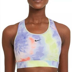 Nike Women's Vibrant Tie-Dye Sports Bra and shorts